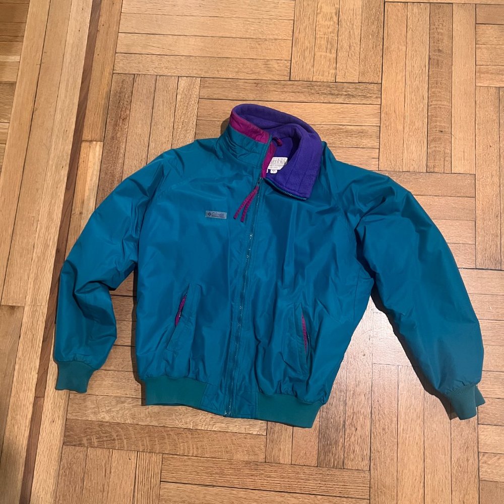 Vintage Columbia Spell Out Fleece Lined Jacket